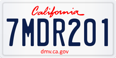 CA license plate 7MDR201