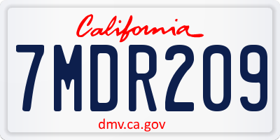 CA license plate 7MDR209