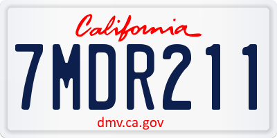 CA license plate 7MDR211