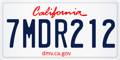 CA license plate 7MDR212