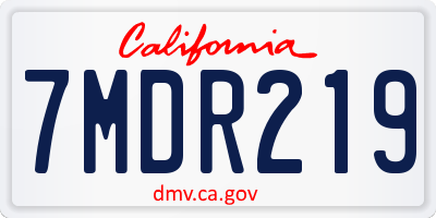 CA license plate 7MDR219