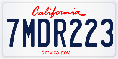 CA license plate 7MDR223