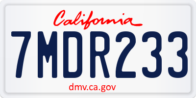 CA license plate 7MDR233