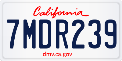 CA license plate 7MDR239
