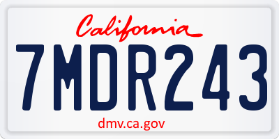 CA license plate 7MDR243