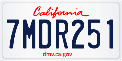 CA license plate 7MDR251