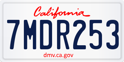 CA license plate 7MDR253
