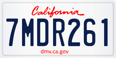 CA license plate 7MDR261