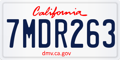 CA license plate 7MDR263