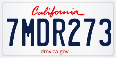 CA license plate 7MDR273