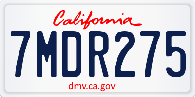 CA license plate 7MDR275