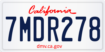 CA license plate 7MDR278