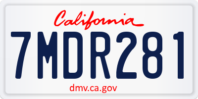 CA license plate 7MDR281