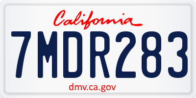 CA license plate 7MDR283