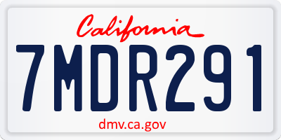 CA license plate 7MDR291