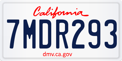 CA license plate 7MDR293