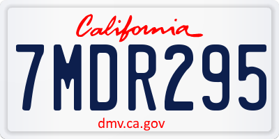 CA license plate 7MDR295