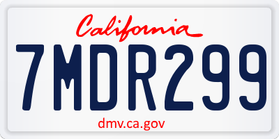 CA license plate 7MDR299