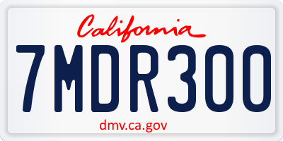 CA license plate 7MDR300