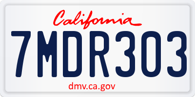 CA license plate 7MDR303