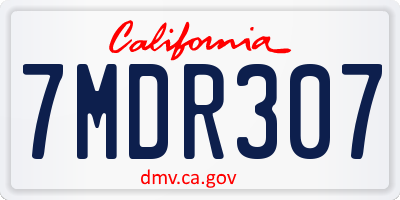 CA license plate 7MDR307