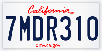 CA license plate 7MDR310