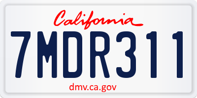 CA license plate 7MDR311