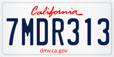 CA license plate 7MDR313