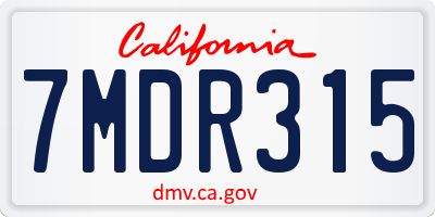 CA license plate 7MDR315