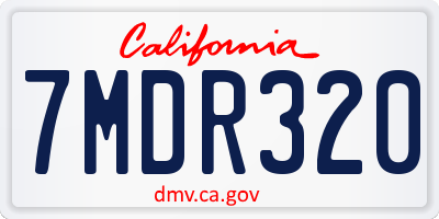 CA license plate 7MDR320