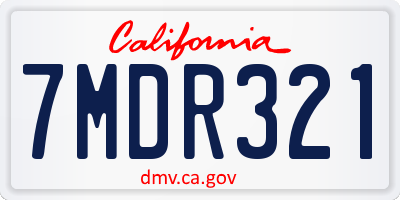 CA license plate 7MDR321