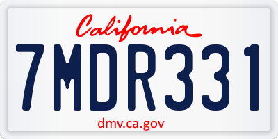 CA license plate 7MDR331