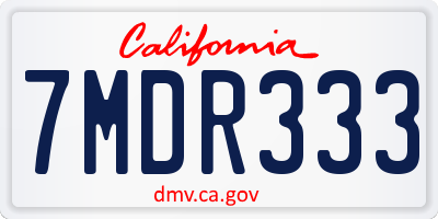 CA license plate 7MDR333