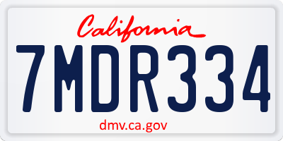 CA license plate 7MDR334