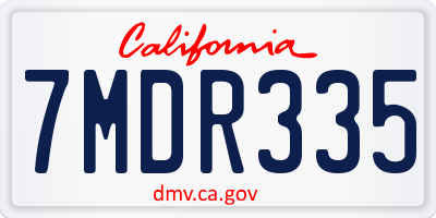 CA license plate 7MDR335