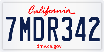 CA license plate 7MDR342