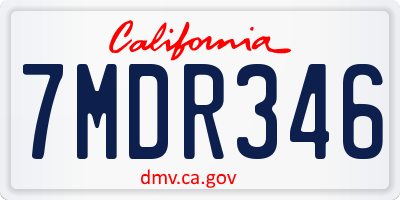 CA license plate 7MDR346