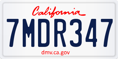 CA license plate 7MDR347