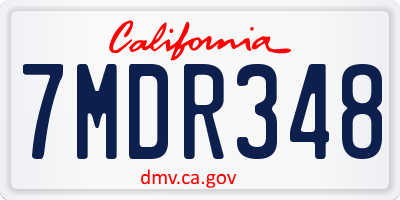 CA license plate 7MDR348