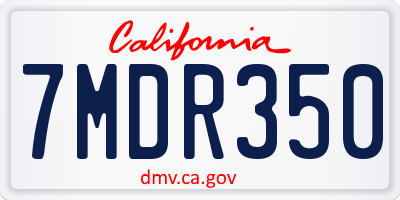 CA license plate 7MDR350