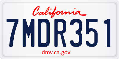 CA license plate 7MDR351