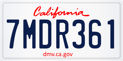 CA license plate 7MDR361
