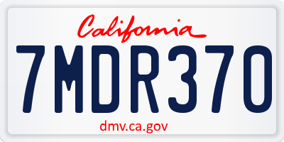 CA license plate 7MDR370