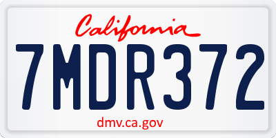 CA license plate 7MDR372