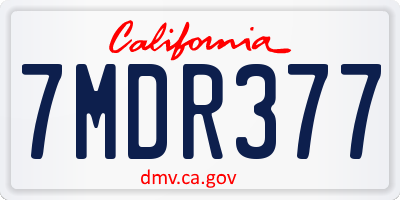 CA license plate 7MDR377