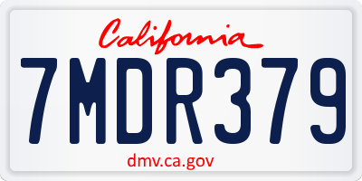 CA license plate 7MDR379