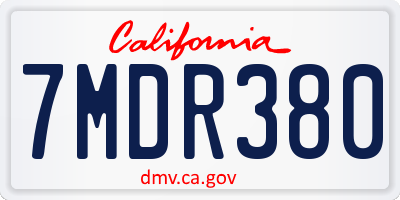 CA license plate 7MDR380