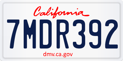 CA license plate 7MDR392