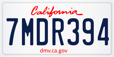 CA license plate 7MDR394