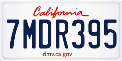 CA license plate 7MDR395